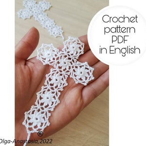 Crochet pattern - Cross Bookmark, Crochet Cross, Easter gift, Baptism, Christening, Confirmation-detailed tutorial crochet - diy crochet