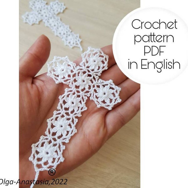 Patron au crochet - Marque page croix, Croix au crochet, Cadeau de Pâques, Baptême, Baptême, Confirmation - Tutoriel détaillé au crochet - diy crochet