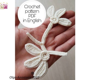 Irish Crochet Lace Motif Pattern: Vintage Flower Applique (PDF Pattern)