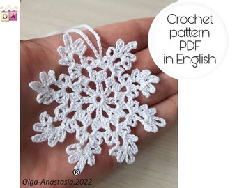 Snowflake Crochet Pattern: Christmas Decor Tutorial (PDF Pattern)