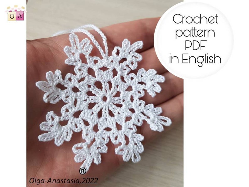 Snowflake crochet pattern Christmas décor crochet easy snowflake pattern crochet tutorial Snowflake crochet holiday decoration image 1