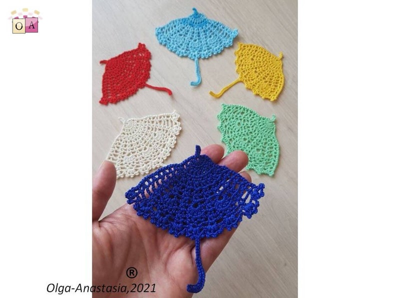 Сrochet umbrella motif pattern Irish lace motif Crochet Applique Pattern Crochet umbrella pattern Lace Motif Crochet nursery pattern image 6