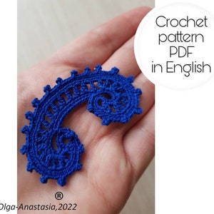 Crochet pattern - antique motif crochet - Irish lace motif - crochet tutorial - vintage crochet - diy crochet -crochet border scroll pattern