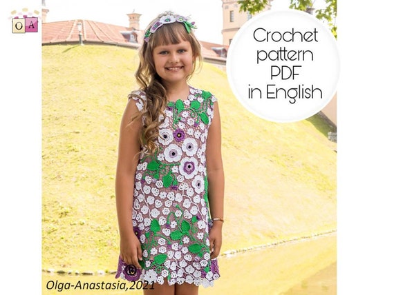 Irish Lace Crochet Dress Pattern – Flower Girl, Summer Tunic (PDF Pattern)