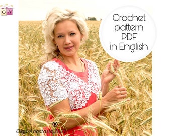 Crochet Bolero Pattern: Irish Lace, Antique Motif (PDF Pattern)