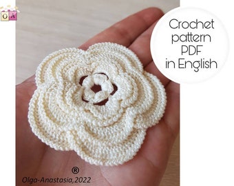 3D Crochet Flower Pattern: Irish Lace Motif (PDF Pattern)