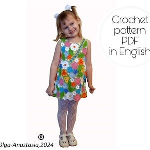 Irish lace crochet dress pattern-motif 3D crochet pattern- detailed tutorial crochet - dress for girl crochet pattern - kids dress tutorial