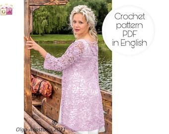 Modern Irish Crochet Cardigan pattern - Lace Cardigan  Pattern - Purple Bridal Crochet Floral Cardigan for Women - crochet tutorial