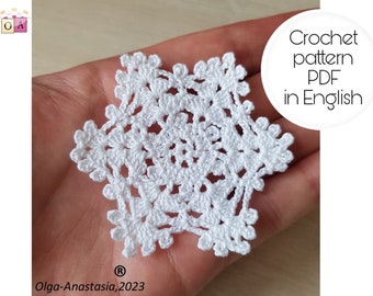 Snowflake Crochet Pattern: Christmas Ornament Decor (PDF Pattern)