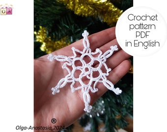 Snowflake Crochet Pattern: Christmas Holiday Decor (PDF Pattern)