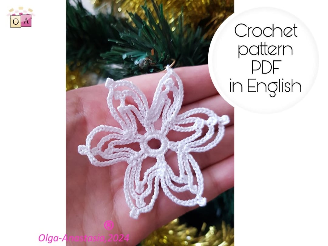 Snowflake Crochet Pattern: Christmas Decor Ornament (PDF Pattern) - Etsy