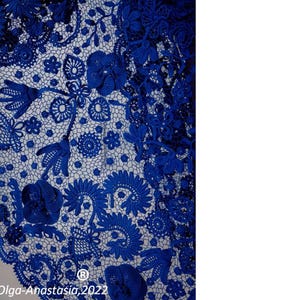 Blue Irish Lace Crochet Dress Pattern: 3D Flower Motif (PDF Pattern) image 17