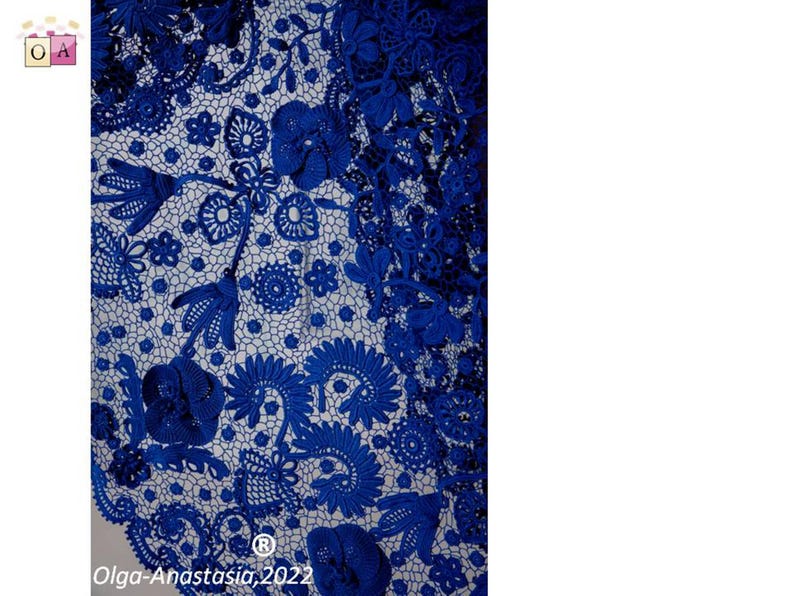 Blue Irish Lace Crochet Dress Pattern: 3D Flower Motif (PDF Pattern) image 17