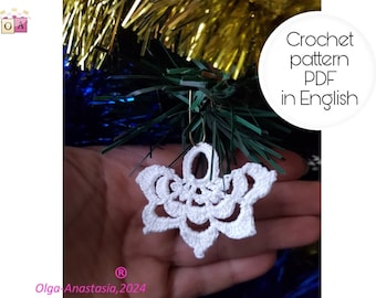 Snowflake Crochet Pattern: Christmas Decor Tutorial (PDF Pattern)