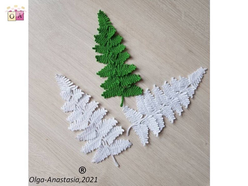 Fern crochet pattern Irish lace fern pattern crochet detailed tutorial crochet crochet fern applique pattern how to crochet fern image 9