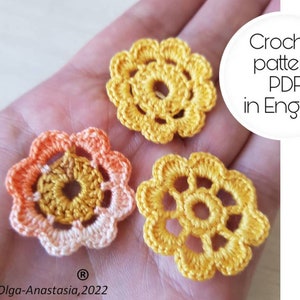 Crochet flower pattern -Irish lace pattern - vintage crochet pattern- crochet applique -mélange motif for Ireland pattern- crochet tutorial