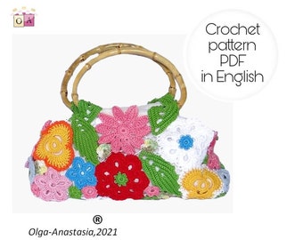 Irish Lace Crochet Bag Muster - Sommerliches Blumen Accessoire (PDF-Muster)
