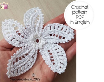 Crochet Flower Pattern: Irish Lace 3D Motif (PDF Pattern)