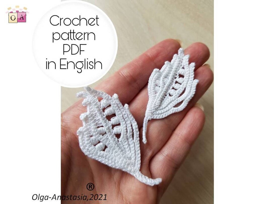 White Crochet Leaves Pattern Irish Lace Leaf Pattern Tutorial Crochet
