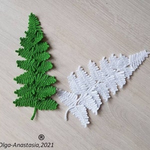 Fern crochet pattern Irish lace fern pattern crochet detailed tutorial crochet crochet fern applique pattern how to crochet fern image 6