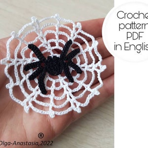 Spider on the web crochet pattern -easy crochet pattern- detailed tutorial crochet -crochet spider and netting instruction for beginners