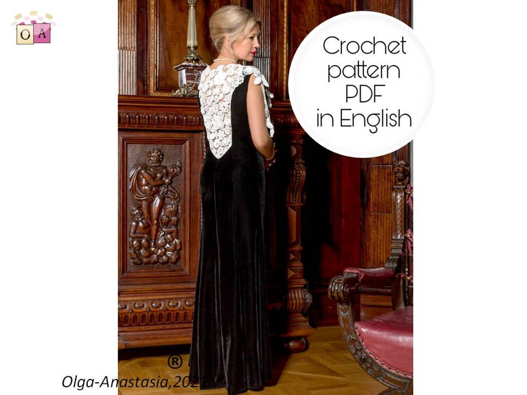 Сrochet Lace Dress irish Lace crochet Pattern Flower-motif - Etsy
