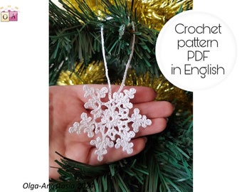 Snowflake Crochet Pattern: Christmas Holiday Decoration (PDF Pattern)