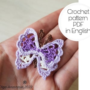 Butterfly crochet pattern - crochet motif pattern - crochet tutorials - crochet applique - modern crochet- crochet applique pattern- mother