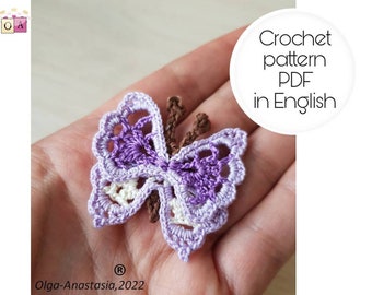 Butterfly crochet pattern - crochet motif pattern - crochet tutorials - crochet applique - modern crochet- crochet applique pattern- mother