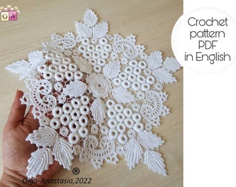 Irish Lace Centerpiece Crochet Pattern: Easy Home Decor Doily (PDF Pattern)