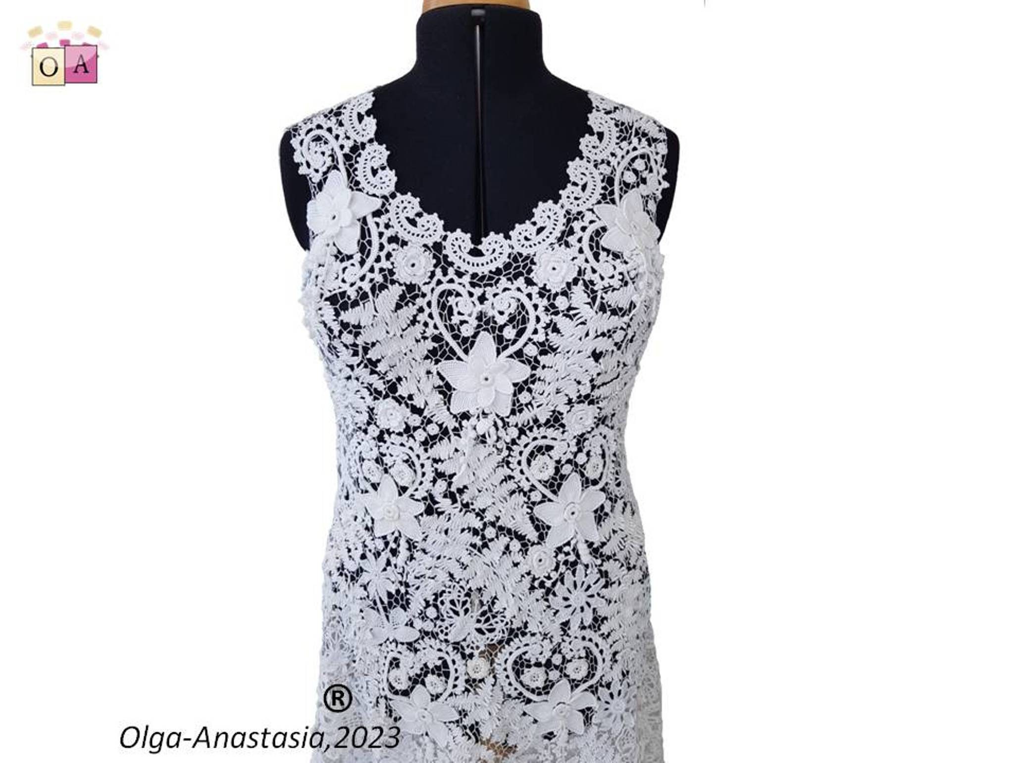 36 Crochet Wedding Dresses for a Handmade Bridal Look 26 Irish Lace Crochet Wedding Dress Pattern: Floral Print