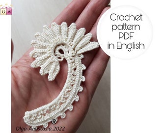 Сrochet motif pattern - Irish lace motif -Crochet Applique Pattern - Crochet Pattern - Lace Motifs - Home Décor -crochet tutorial lace motif