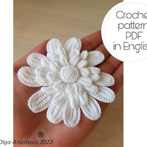 Chrysanthemum Crochet Pattern: 3D Irish Lace Flower Motif (PDF)