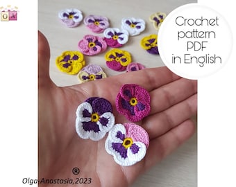 Purple motif pattern crochet- vintage crochet- vintage crochet pattern - pattern crochet flower - crochet tutorial - flower motif pattern