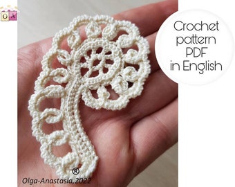 Сrochet motif pattern - Irish lace motif -Crochet Applique Pattern - Crochet Pattern - Lace Motifs - Home Décor -crochet tutorial lace motif