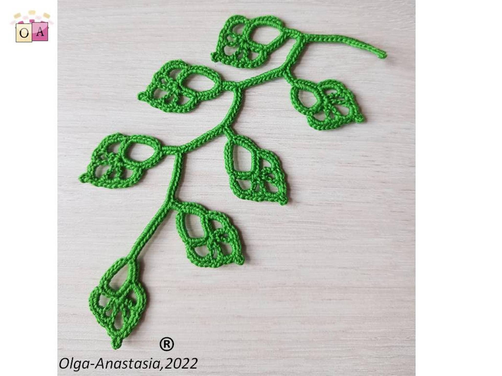 Patrón de rama de crochet con hojas Rama de encaje irlandés - Etsy México