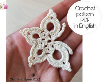 Butterfly crochet pattern - crochet motif pattern - crochet tutorials - crochet applique - modern crochet- crochet applique pattern- mother