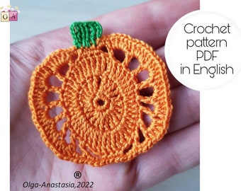 Halloween decorations crochet pattern- Crochet Pumpkin Pattern -motif flat crochet pattern- Halloween home décor- detailed crochet tutorial