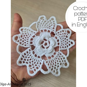 off white motif pattern crochet- vintage crochet- vintage crochet pattern - pattern crochet flower - crochet tutorial - flower motif pattern