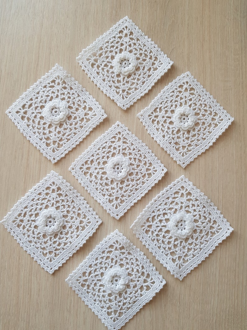 Square pattern crochet Crochet pattern square placemats flower granny square granny square square pillow detailed tutorial crochet zdjęcie 10