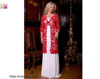 Irish Lace Crochet Cardigan - Rote Mohnblume Häkel Cardigan für Frauen Langarm - Hochzeit Cover Up Cardigan - Frau Outfit bereit zu gehen