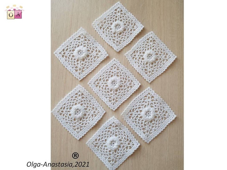 Square pattern crochet Crochet pattern square placemats flower granny square granny square square pillow detailed tutorial crochet image 6