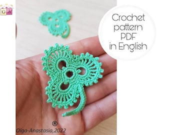 Crochet pattern shamrock - irish shamrock-  vintage crochet - irish crochet- shamrock crochet tutorials- clover motif crochet tutorial lace