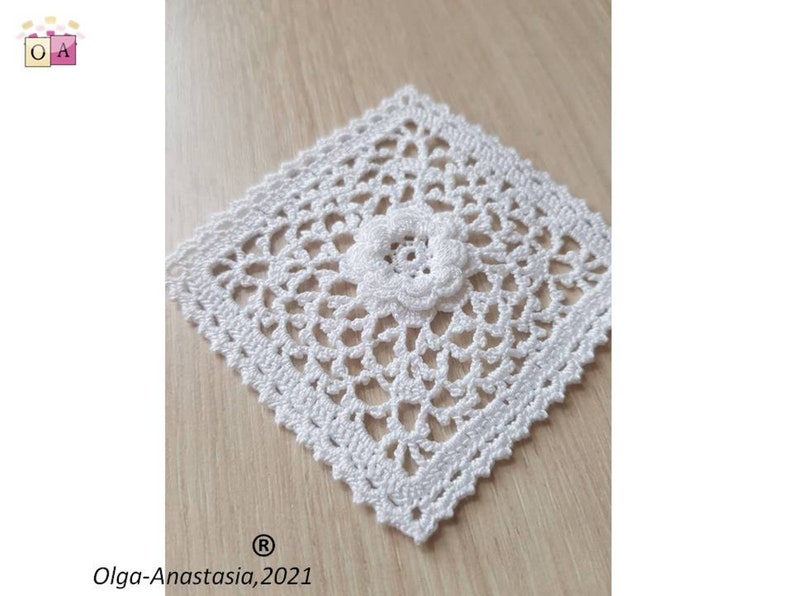 Square pattern crochet Crochet pattern square placemats flower granny square granny square square pillow detailed tutorial crochet zdjęcie 3