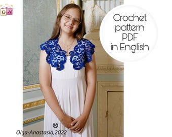 Antique Blue Irish Lace Collar - PDF Pattern