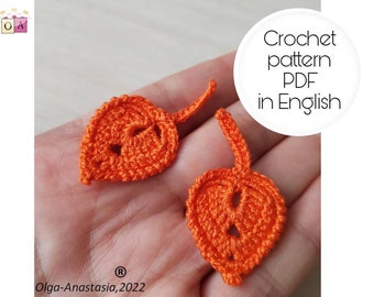 Crochet Leaf Applique Pattern: Irish Lace Motif (PDF Pattern)