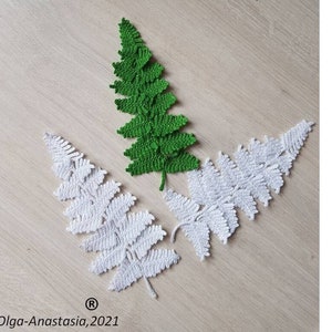 Fern crochet pattern Irish lace fern pattern crochet detailed tutorial crochet crochet fern applique pattern how to crochet fern image 7