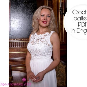 Wedding crochet pattern dress- Irish crochet- dress lace pattern- flower crochet pattern- floral dress- handmade dress- crochet tutorials