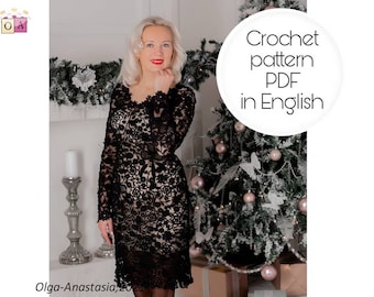 Irish Lace Crochet Dress Pattern – Vintage Wedding Dress (PDF Pattern)