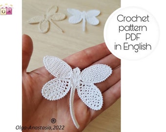 Dragonfly Crochet Motif Pattern: Vintage Style (PDF Pattern)